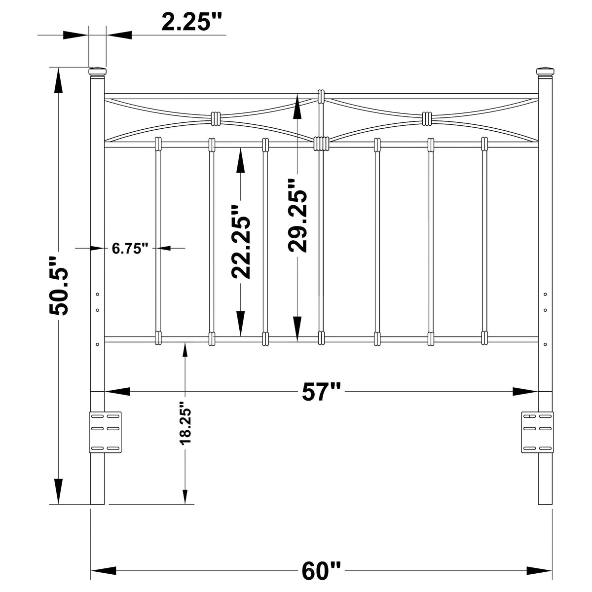 Lane Metal  or  Open Frame Headboard Rustic Bronze