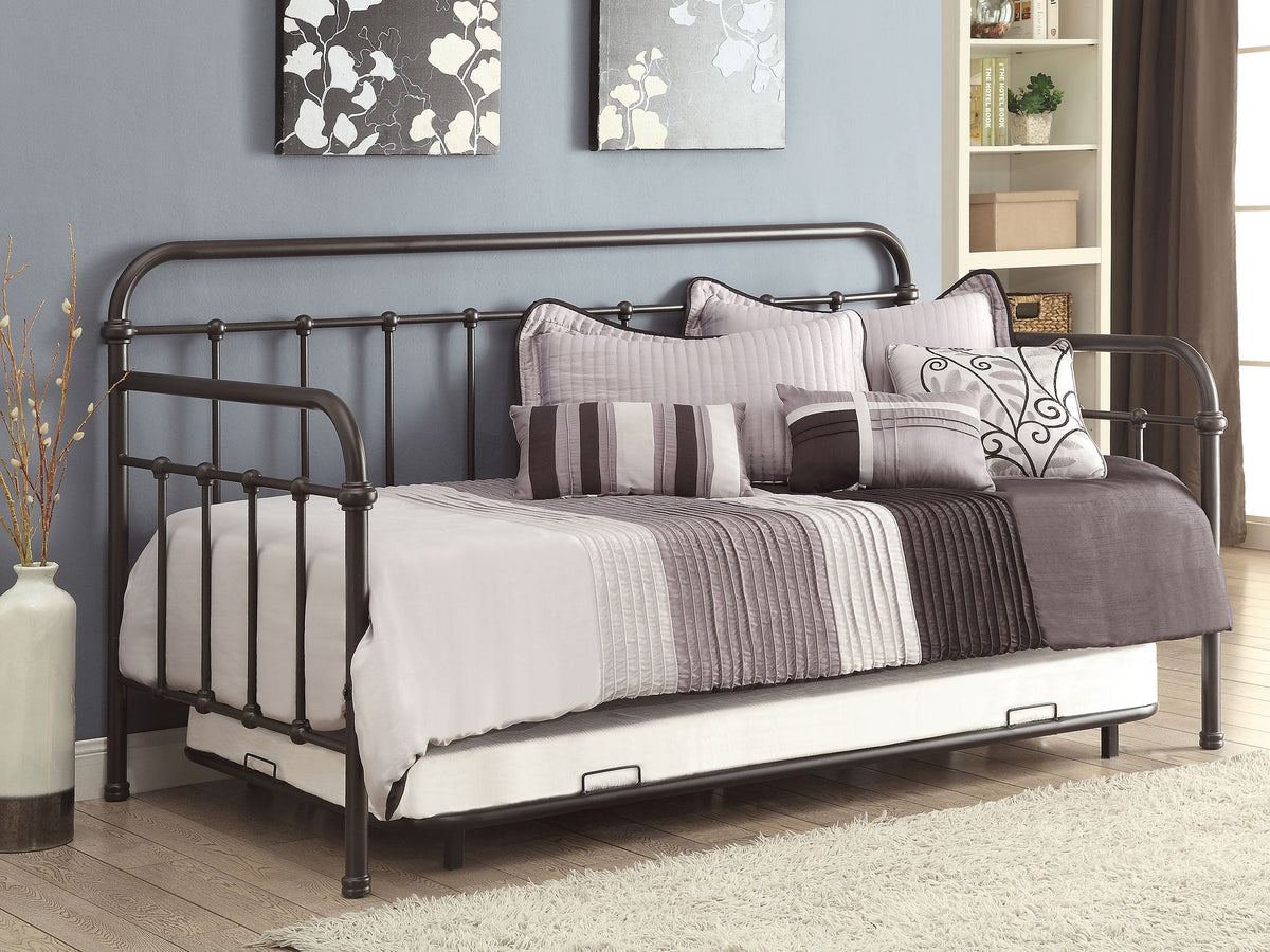 Livingston Metal  Daybed with Trundle Dark Bronze