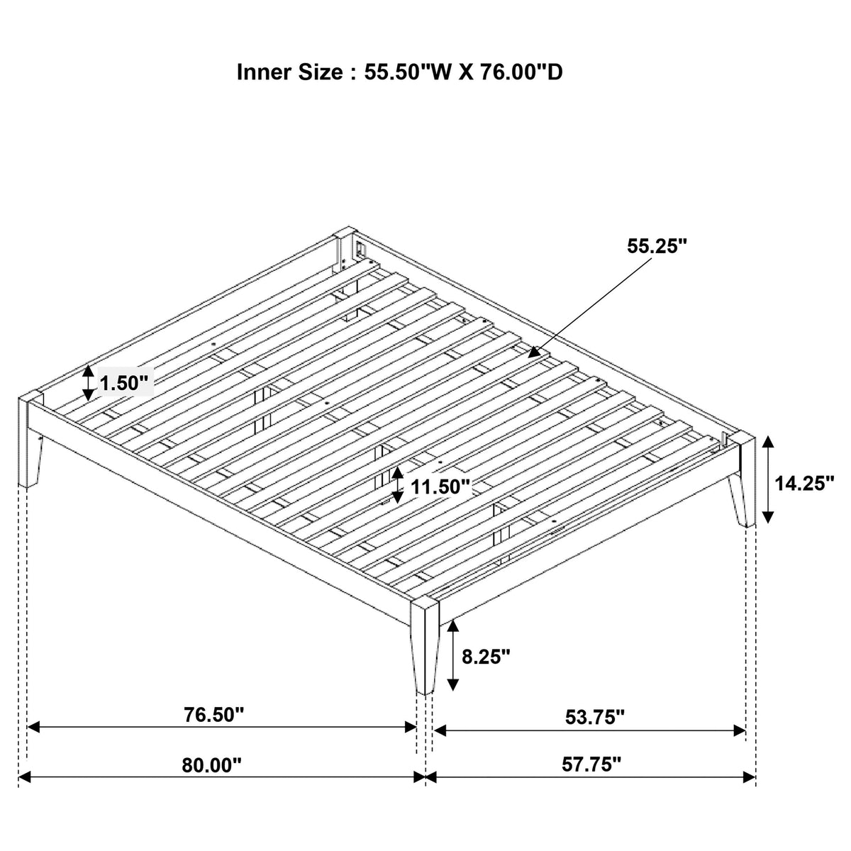 Hounslow California King Universal Platform Bed Black