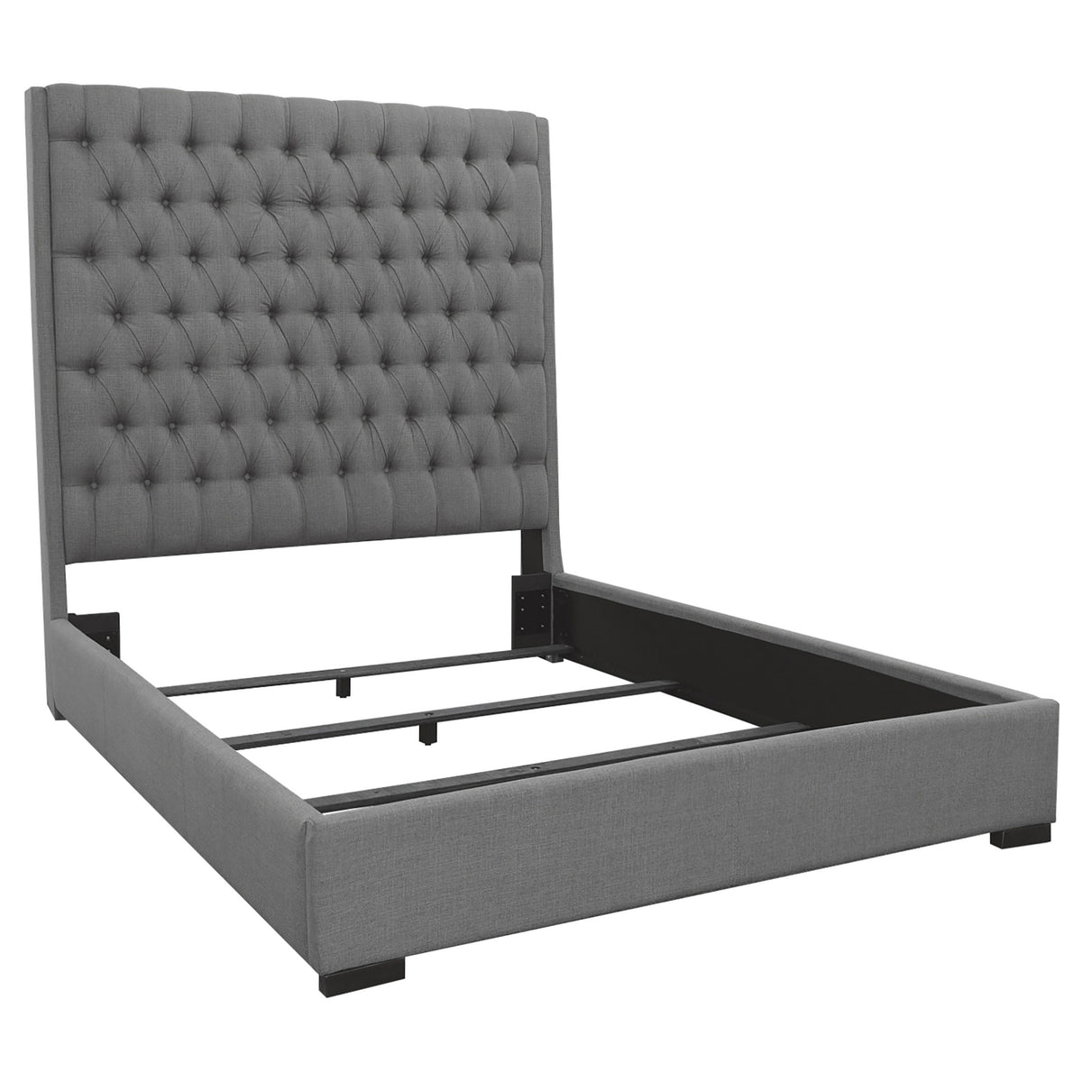 Camille Upholstered California King Panel Bed Grey