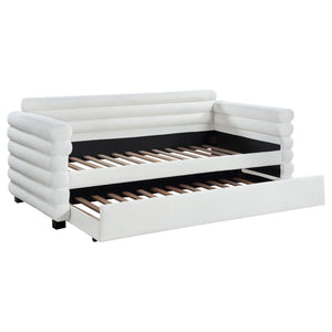 Patricia Boucle Upholstered  Day Bed with Trundle Grey