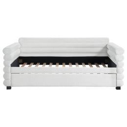 Patricia Boucle Upholstered  Day Bed with Trundle Grey