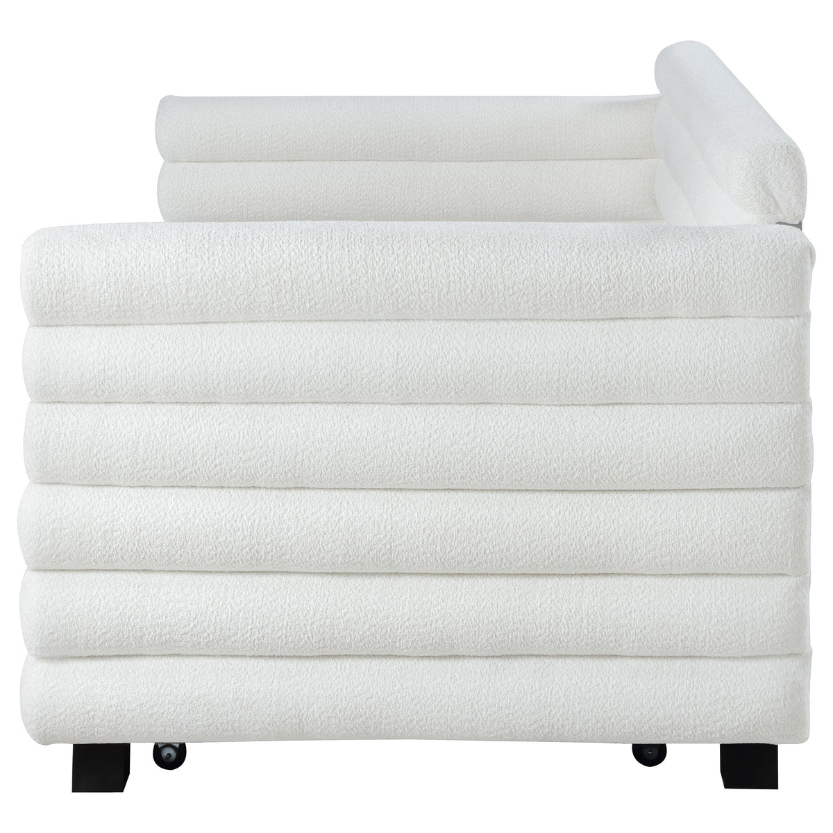Patricia Boucle Upholstered  Day Bed with Trundle Grey