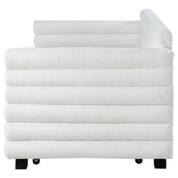 Patricia Boucle Upholstered  Day Bed with Trundle Grey