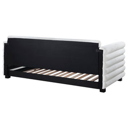 Patricia Boucle Upholstered  Day Bed with Trundle Grey