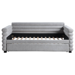 Patricia Boucle Upholstered  Day Bed with Trundle Grey