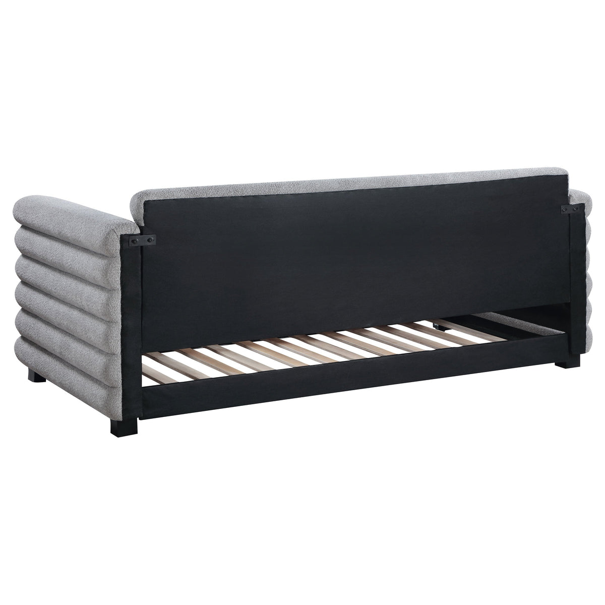 Patricia Boucle Upholstered  Day Bed with Trundle Grey