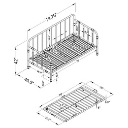 Marina Metal  Daybed with Trundle Black