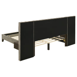 Marley Upholstered  Wall Panel Bed Light Brown