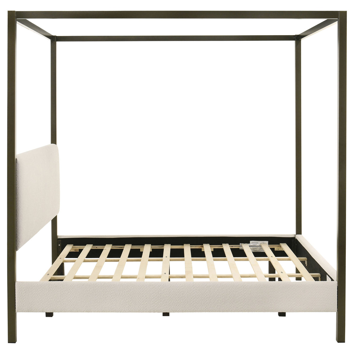Monroe Upholstered  Canopy Bed Vanilla