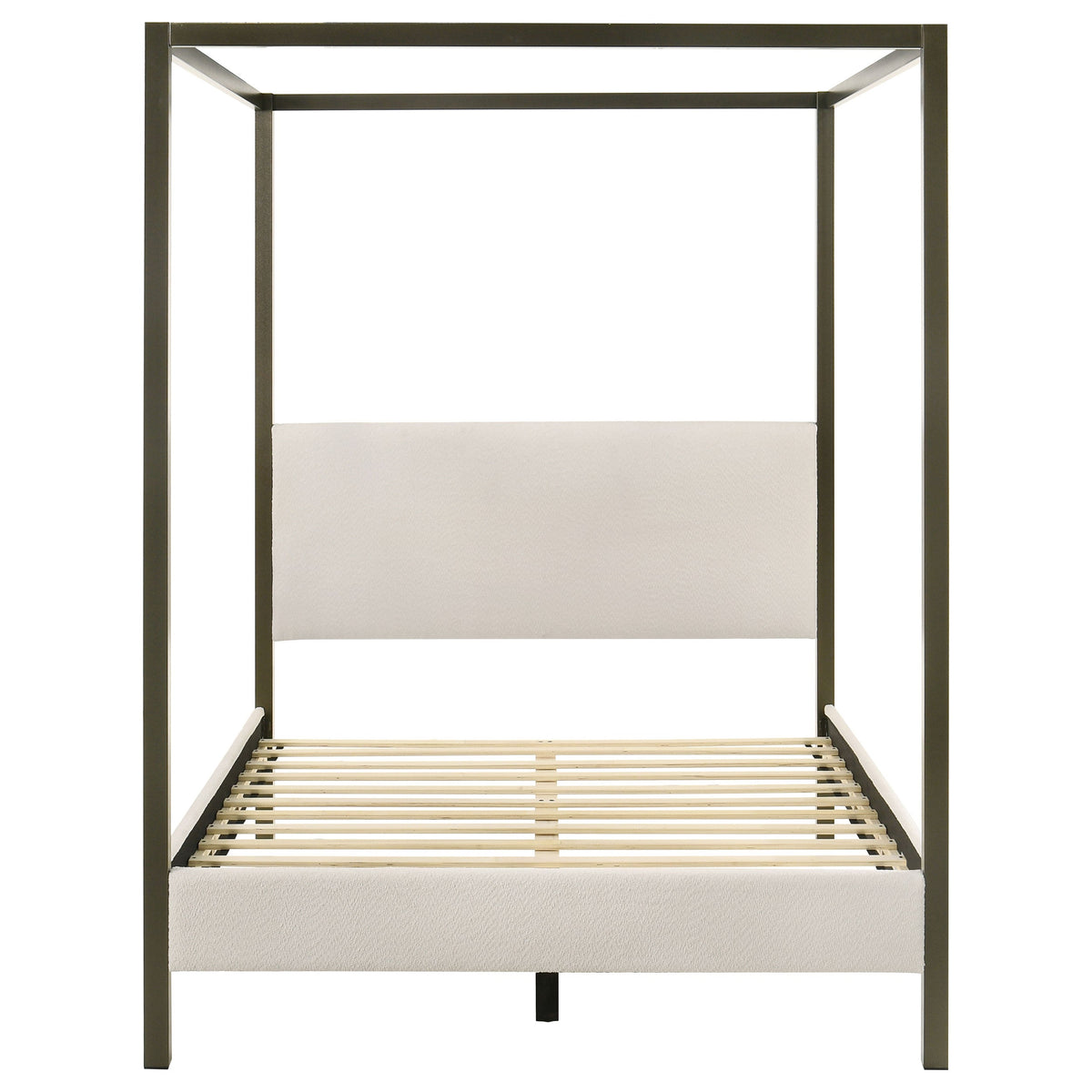 Monroe Upholstered  Canopy Bed Vanilla