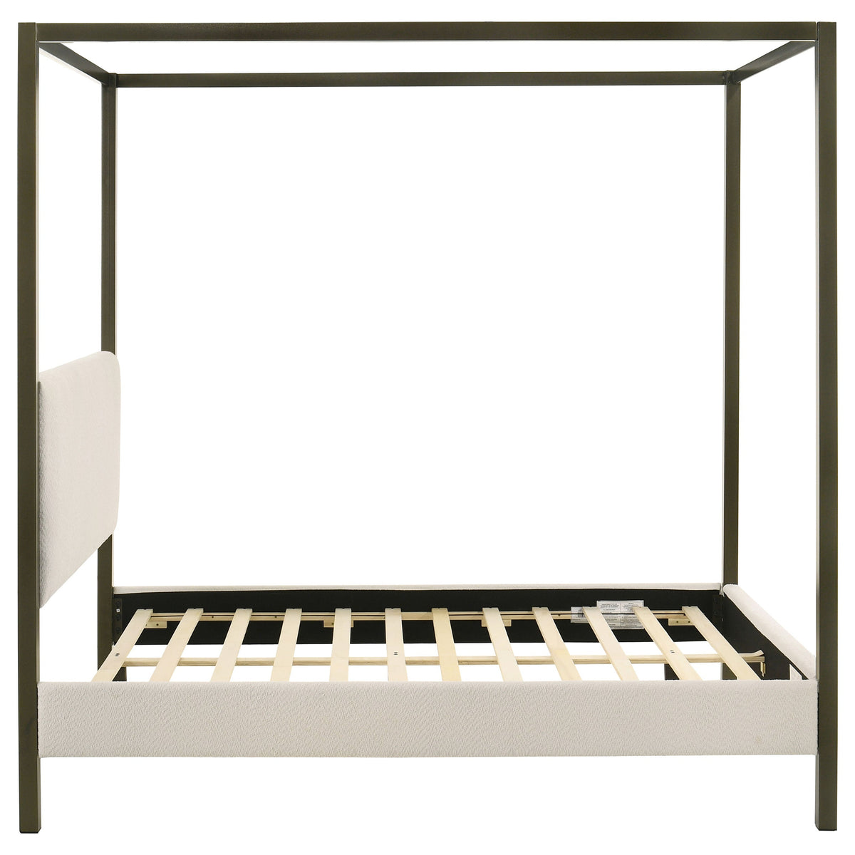 Monroe Upholstered  Canopy Bed Vanilla