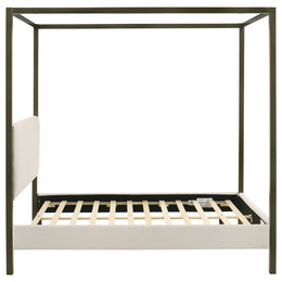 Monroe Upholstered  Canopy Bed Vanilla