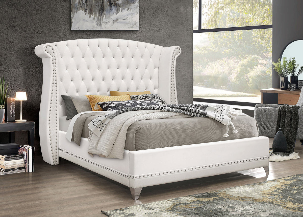 Barzini Upholstered California King Wingback Bed Black