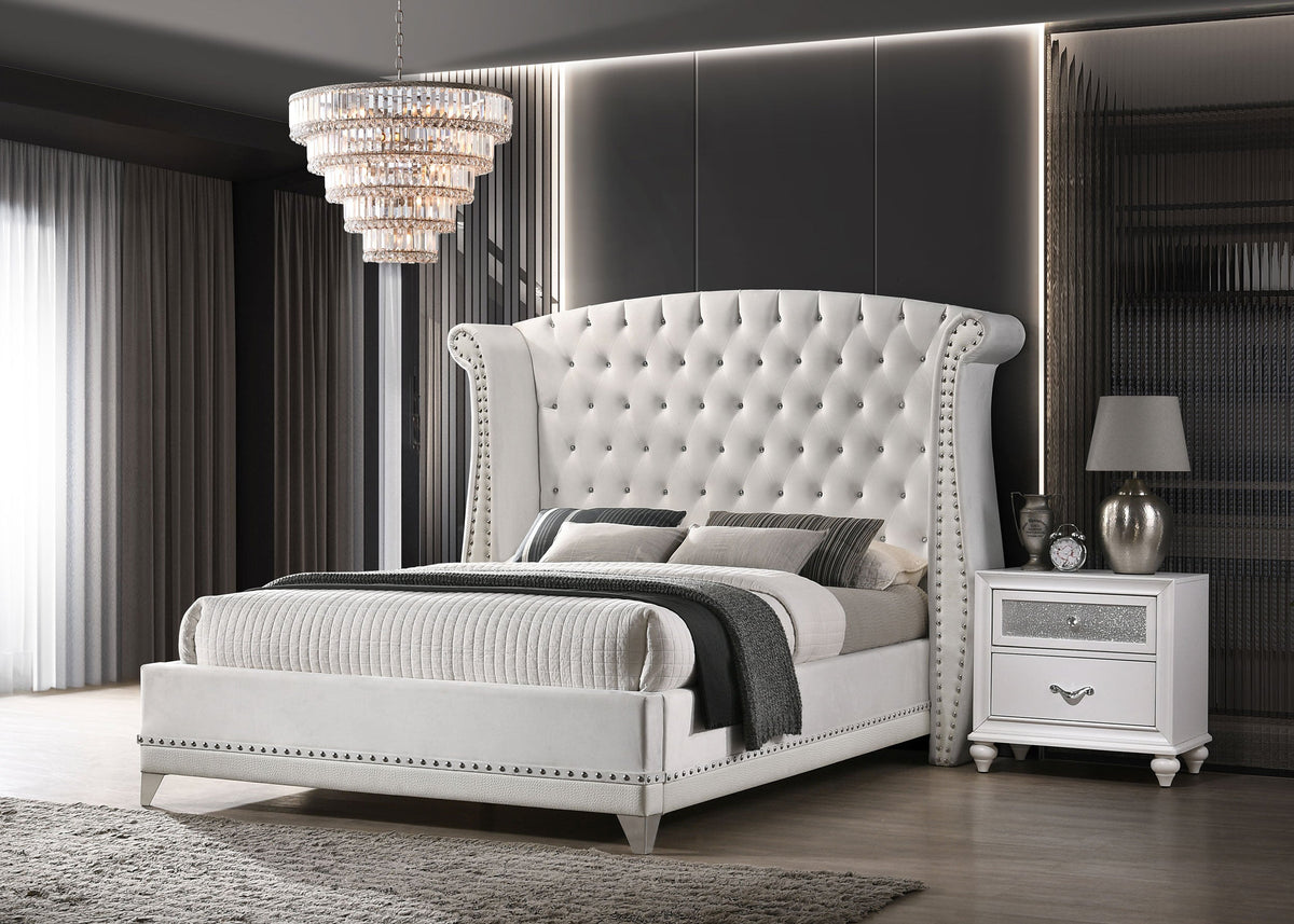 Barzini Upholstered California King Wingback Bed Black