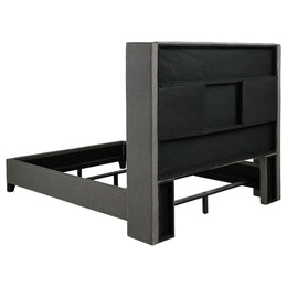 Bancroft Upholstered California King Wingback Bed Grey