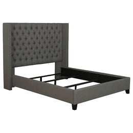 Bancroft Upholstered California King Wingback Bed Grey