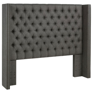 Bancroft Upholstered California King Wingback Headboard Grey