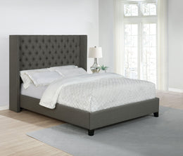 Bancroft Upholstered California King Wingback Bed Grey