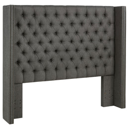 Bancroft Upholstered California King Wingback Headboard Grey