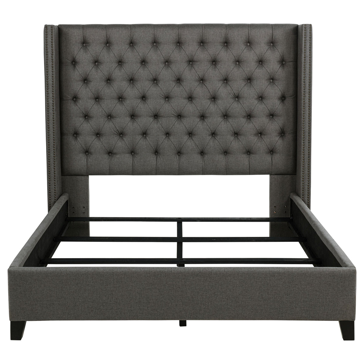 Bancroft Upholstered California King Wingback Bed Grey
