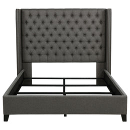 Bancroft Upholstered California King Wingback Bed Grey