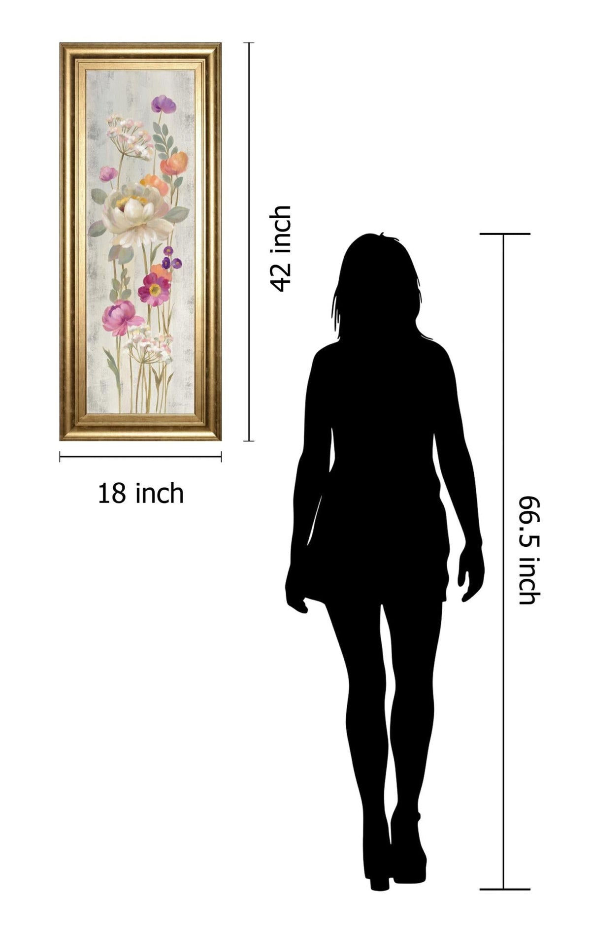 Retro Floral Ii By Silvia Vassileva 18X42 Framed Print