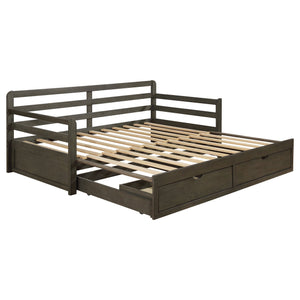 Sorrento 2-drawer  XL Daybed with Extension Trundle Grey