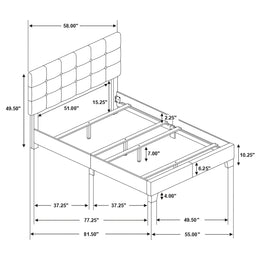 Mapes Upholstered  Panel Bed Charcoal