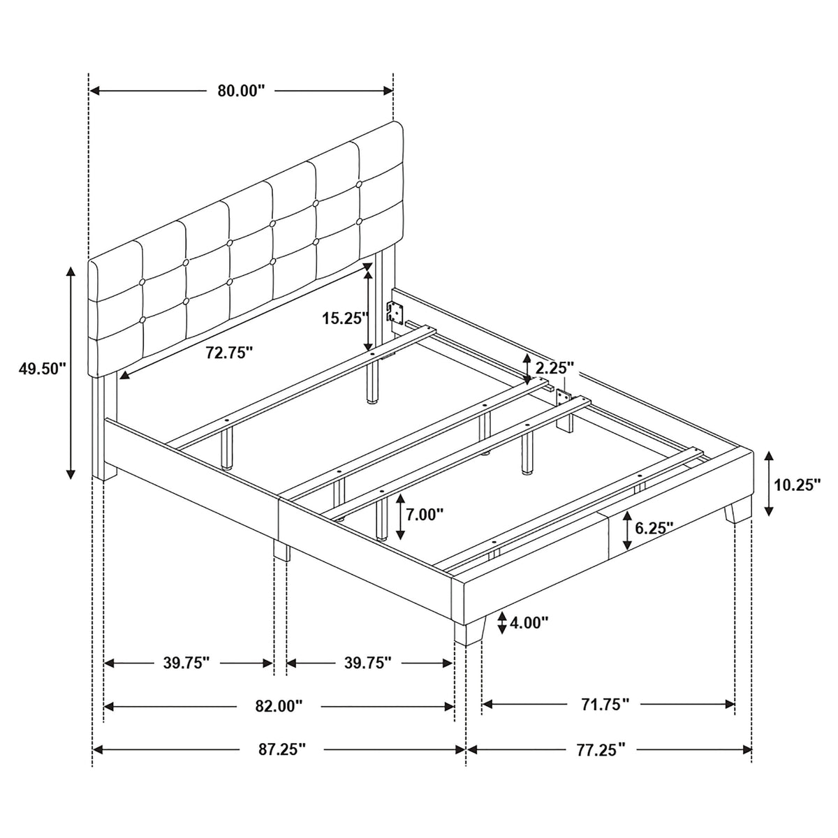 Mapes Upholstered  Panel Bed Charcoal