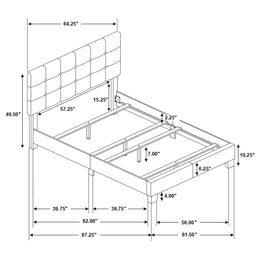 Mapes Upholstered  Panel Bed Charcoal