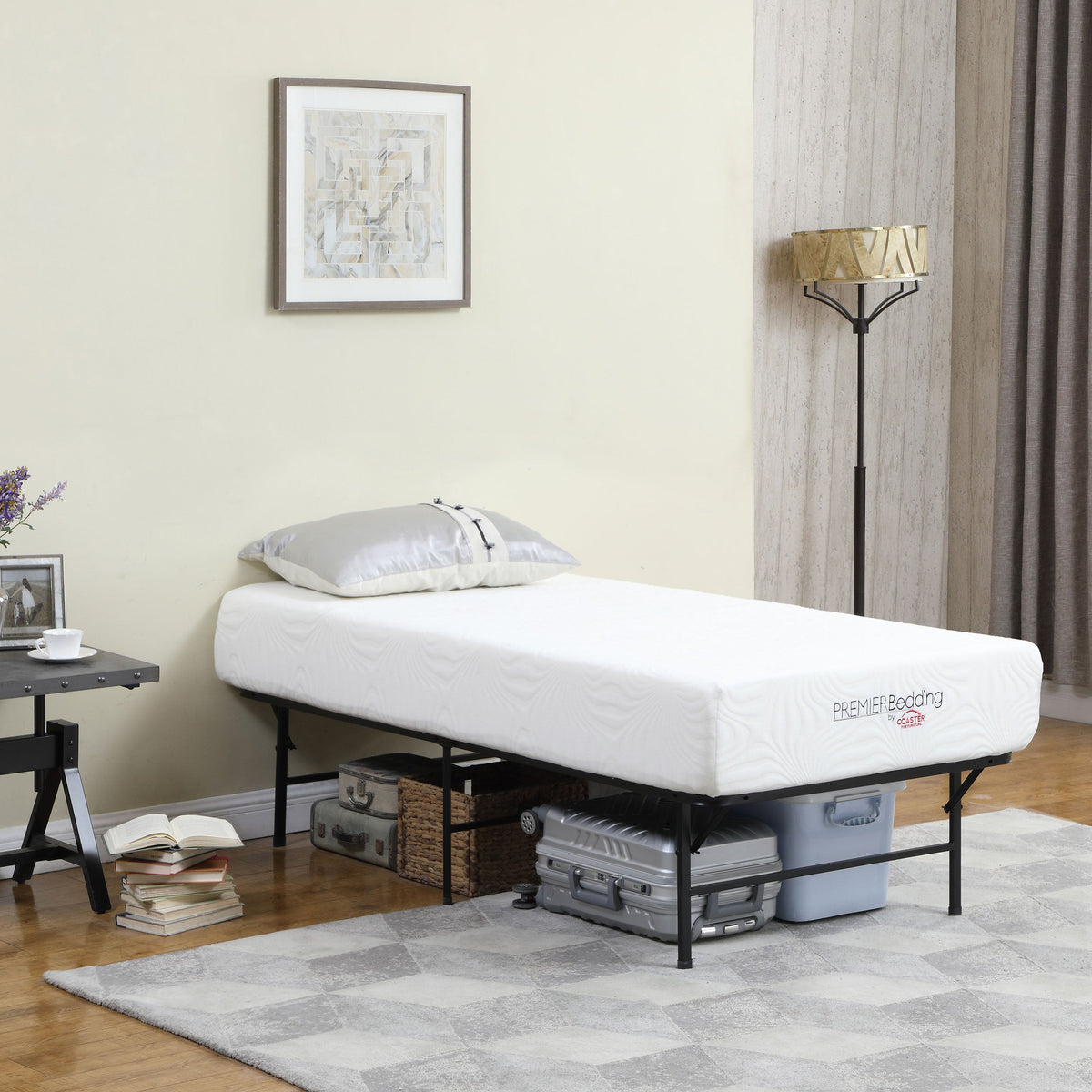 Mabel Metal California King Support Platform Bed Black