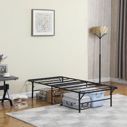 Mabel Metal California King Support Platform Bed Black