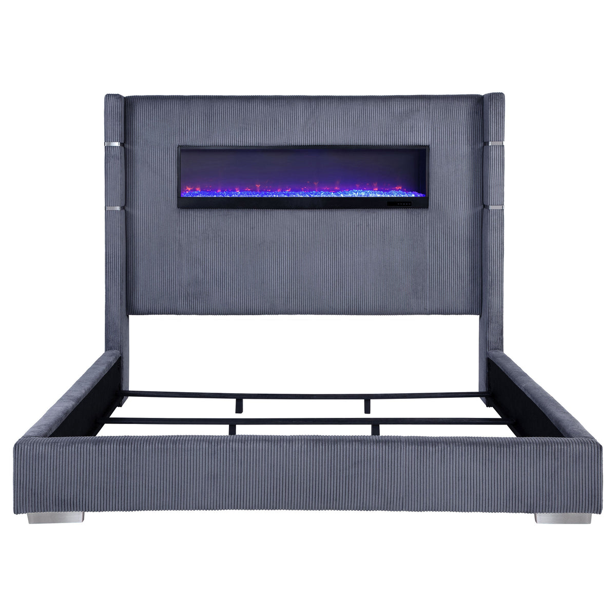 Tisdall Upholstered Cal King Flame Visualizer Bed Black