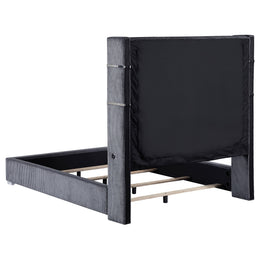 Tisdall Upholstered Cal King Flame Visualizer Bed Black