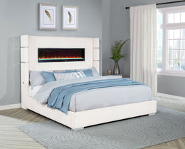 Tisdall Upholstered Cal King Flame Visualizer Bed Black