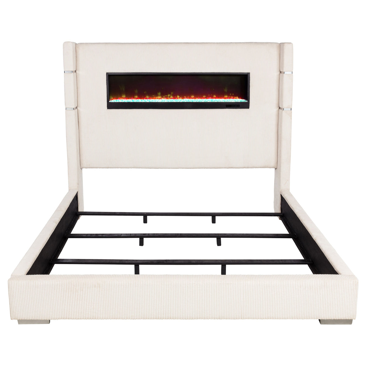 Tisdall Upholstered Cal King Flame Visualizer Bed Black