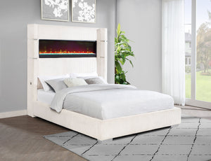 Tisdall Upholstered Cal King Flame Visualizer Bed Black