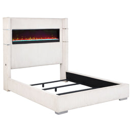 Tisdall Upholstered Cal King Flame Visualizer Bed Black
