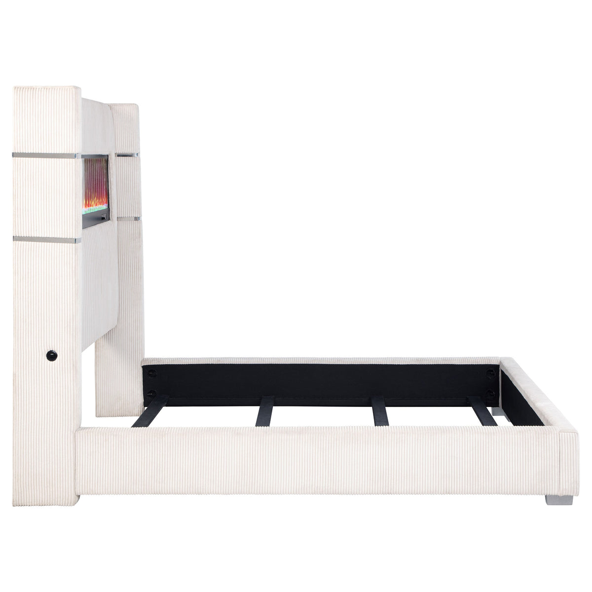 Tisdall Upholstered Cal King Flame Visualizer Bed Black