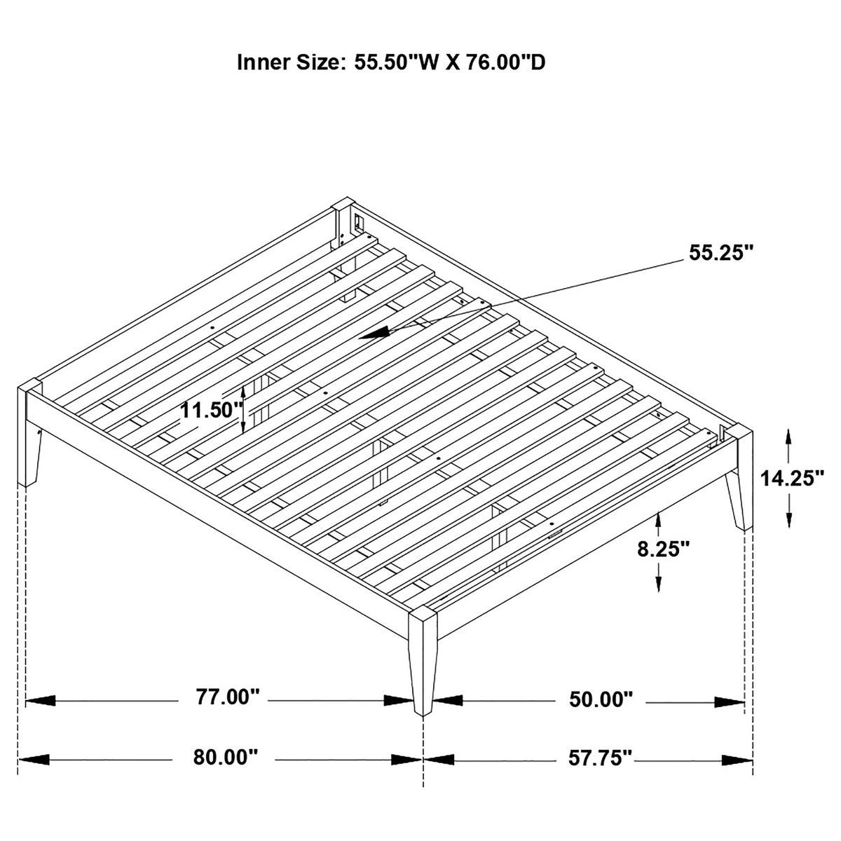 Hounslow California King Universal Platform Bed Black