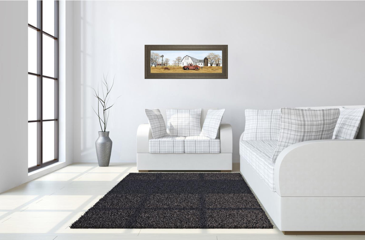 Autumn On The Farm By Billy Jacobs 18X42 Framed Print