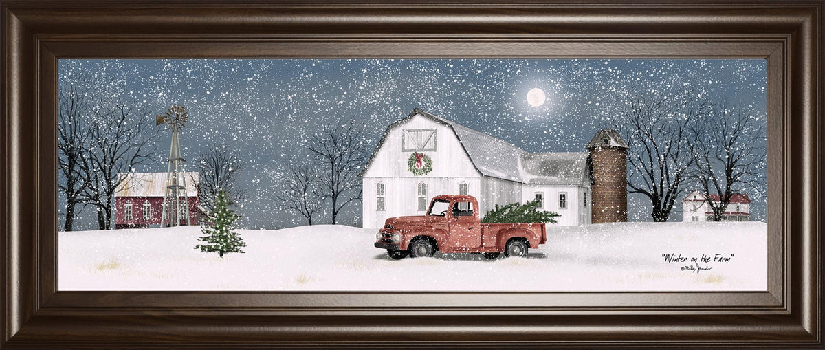 Winter On The Farm By Billy Jacobs 18X42 Framed Print