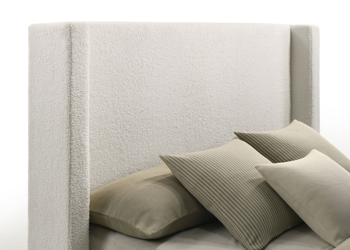 Alamosa Boucle Upholstered  Platform Bed White
