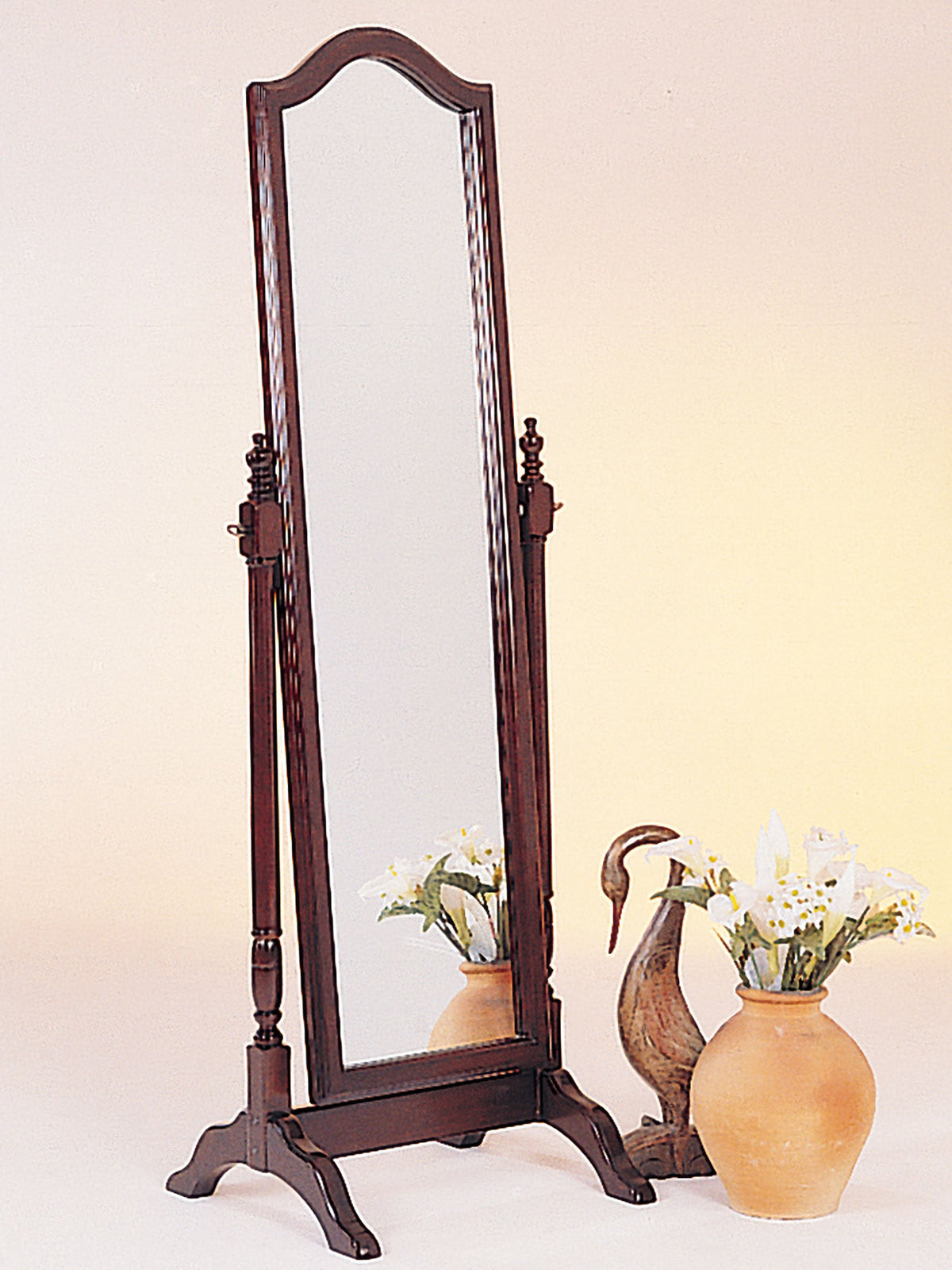 Cabot Wood Adjustable  Length Cheval Mirror Black