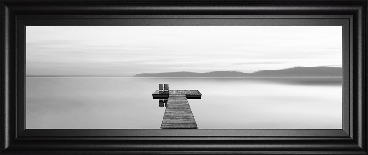 Black & White Water Panel Xii By James Mcloughlin 18X42 Framed Print