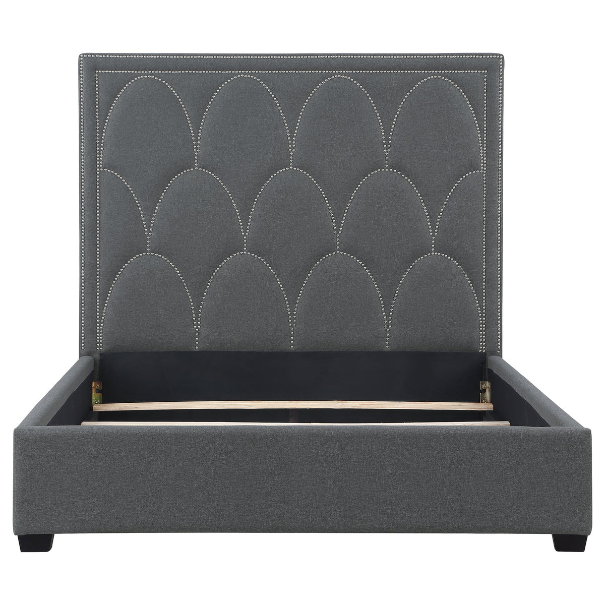 Bowfield Upholstered  Panel Bed Charcoal