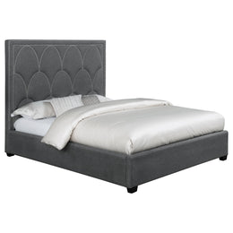 Bowfield Upholstered  Panel Bed Charcoal