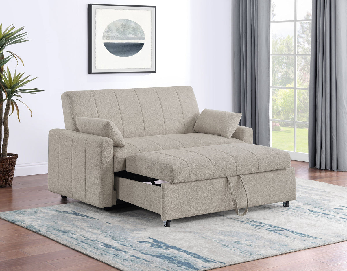 Portland Boucle Upholstered Sleeper Sofa Bed Copper