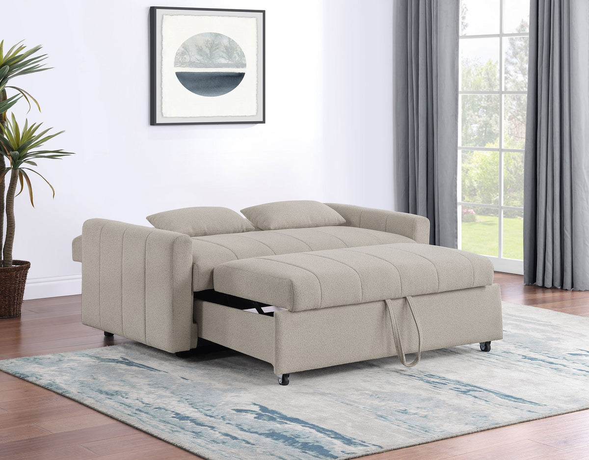 Portland Boucle Upholstered Sleeper Sofa Bed Copper